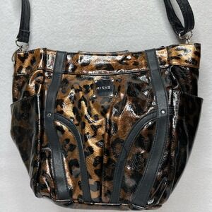 Miche Demi Lisa Brown Black Shiny Leopard Print Purse Shoulder Bag‎ Y2K